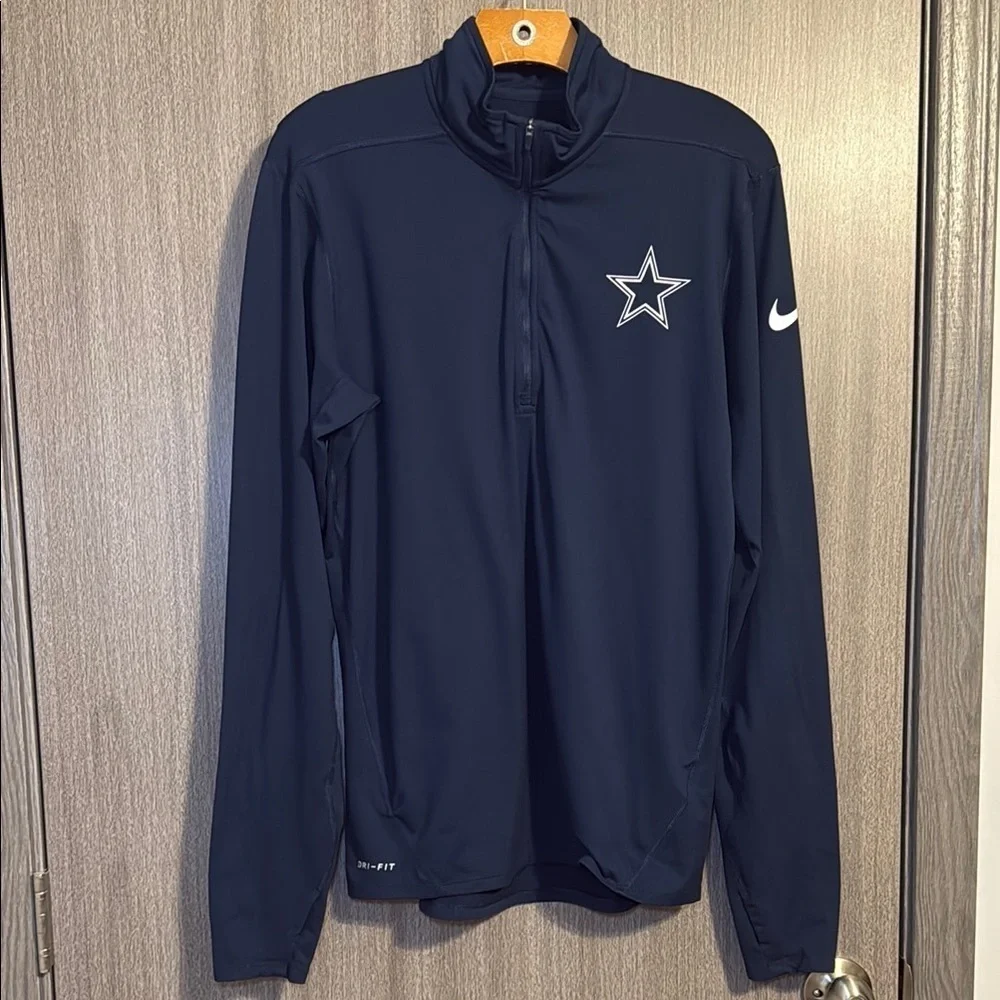 Nike Dallas Cowboys Navy Quarter Zip Pullover Size Adult Small EUC
